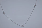 14k White Gold .10ct G SI1 Round Diamond Necklace 24 inch